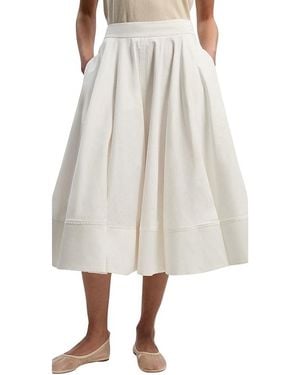Karen Millen Cotton Tailored Full Midi Skirt - White