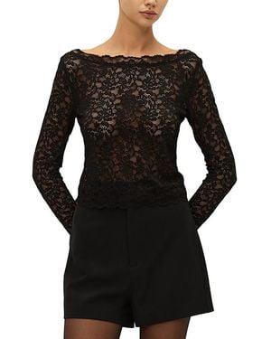 Elodie the Label Alma Lace Boat Neck Top - Black