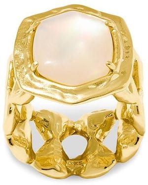 Kendra Scott Daphne Tiger Stripe Openwork Stone Cocktail Ring - Metallic