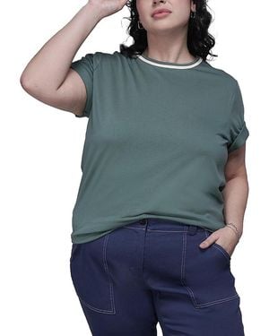 WILDFANG Plus The Everyday Ringer Tee - Blue