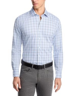 Peter Millar Warren Crown Long Sleeve Button Front Shirt - Blue