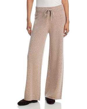 Aqua 100% Cashmere Drawstring Pants - Natural