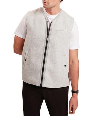 Ted Baker Klauson Fleece Zip Front Sweater Vest - Gray
