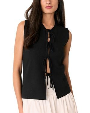 Whistles Tie Front Detail Top - Black