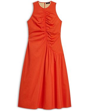 Theory Ruched Sleeveless Dress - Red