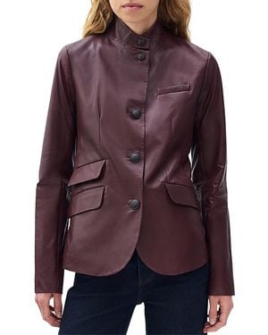 Rag & Bone Slade Leather Blazer - Purple