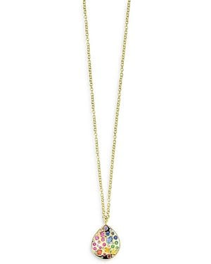 Ippolita 18K Rock Candy Gemstone & Diamond Wavy Teardrop Pendant Necklace, 18-20 - Metallic