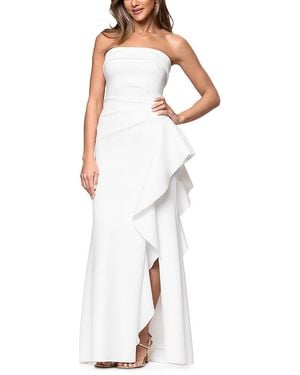 Aqua Scuba Strapless Gown - White