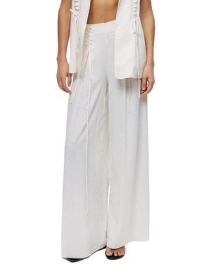 Nocturne Lace Up Wide Leg Pants - White