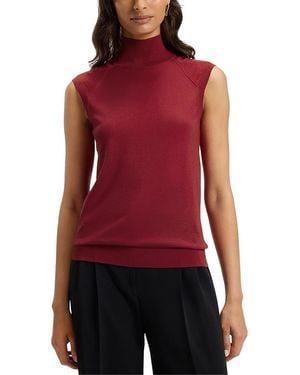 BOSS Fipini Wool-Blend Sleeveless Mock Neck Sweater - Red