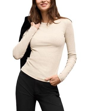 M.M.LaFleur M. M.Lafleur Malley Organic Ribbed Pima Cotton Fitted Tee - Natural