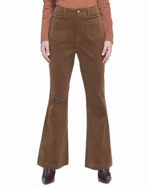 Elle Collection Wide Leg Corduroy Pants - Brown