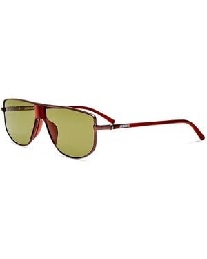 Jacquemus Corsa Aviator Sunglasses, 56Mm - Metallic