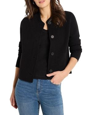 NIC+ZOE Knit Bomber Jacket - Black