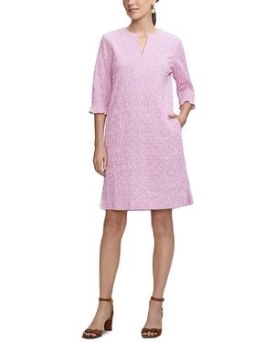 Foxcroft Alicia Jacquard Crinkle Dress - Pink
