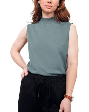 WILDFANG The Everyday Mock Neck Tank Top - Blue