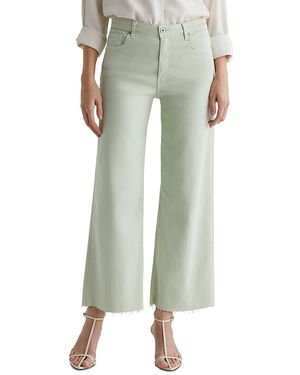AG Jeans Saige High Rise Wide Leg Crop Jeans - Green