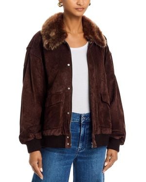 FRAME The Suede Oversized Jacket - Brown