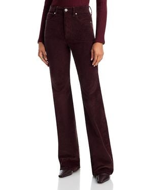 Veronica Beard Crosbie Corduroy High Rise Wide Leg Jeans - Red