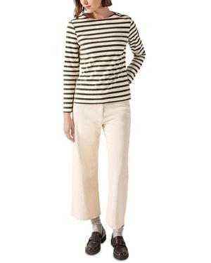 Saint James Merivelours Breton Velvet Stripe Top - White