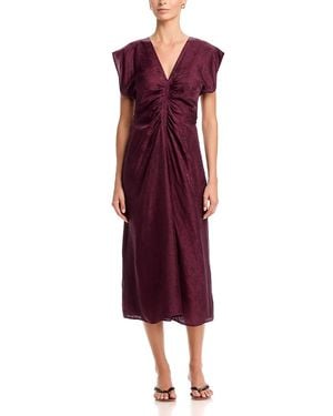 Johnny Was Delcie V Neck Midi Dress - Red