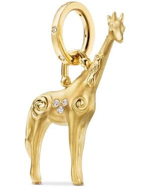 Temple St. Clair 18K Fj Diamond Twiga Giraffe Pendant - Metallic