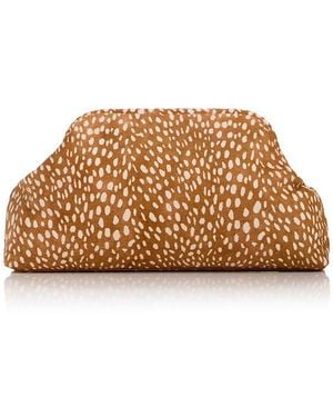Aqua Deer Print Calf Hair Clutch - Brown