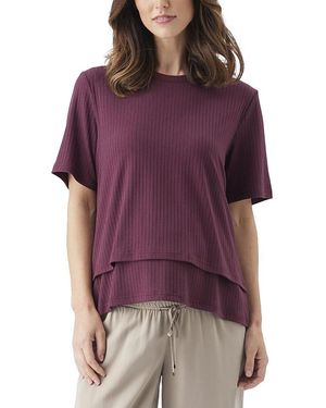 Ripe Maternity Mike Rib Nursing Top - Purple
