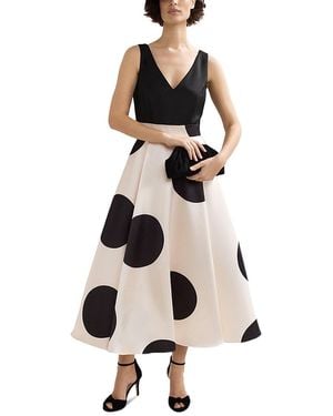 Phase Eight Delie Polka Dot Skirt Dress - Natural