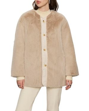 Sanctuary Reversable Faux Fur Liner Jacket - Natural