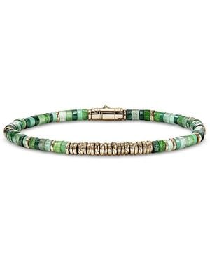 John Hardy 14K Heishi Multi Stone Beaded Bracelet - Green