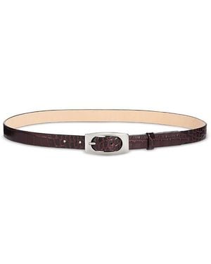 Rag & Bone Rory Croc Embossed Belt - White