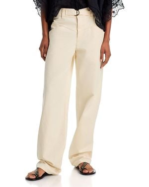 Isabel Marant Lazeli Belted Cotton Pants - Natural