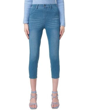 Hue High Rise Ultra Soft Denim Capri Leggings - Blue