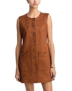 French Connection Laney Faux Suede Mini Dress - Brown