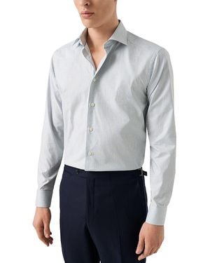 Eton Printed Long Sleeve Button Front Shirt - Gray