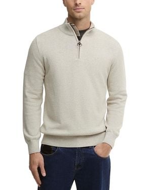 Barbour Half Zip Cotton Sweater - Gray