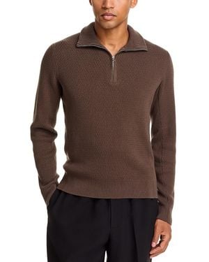 Rag & Bone Danton Quarter Zip Cotton Sweater - Brown