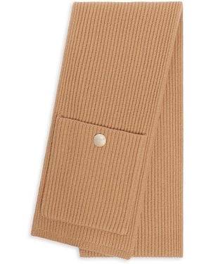 Sandro Ribbed Wool & Cashmere Pocket Scarf - Natural
