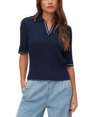 Vero Moda Knitted Polo Neck Top - Blue