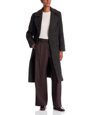 Bernardo Belted Tweed Coat - Black