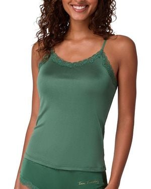Uwila Warrior Soft Silk Lace Trim Camisole - Green