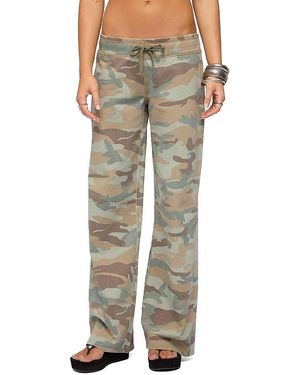 Edikted Kenan Straight Leg Camo Sweatpants - Green