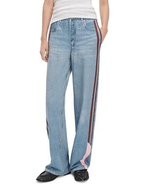 Rag & Bone Miramar Cotton Pull On Side Stripe Jeans - Blue