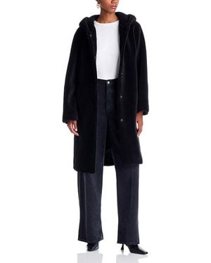 Bernardo Hooded Sherpa Coat - Black
