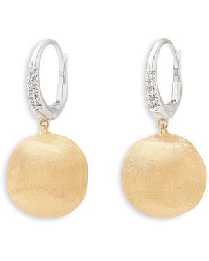 Marco Bicego 18K & Africa Diamond & Textured Disc Drop Earrings - White