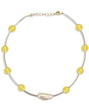 SANDRALEXANDRA Orbit Keshi Pearl Necklace, 13.6-15 - Metallic