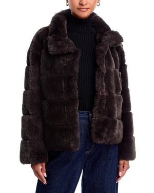 Aqua Eva Faux Fur Jacket - Blue