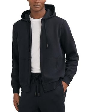 Reiss Howel Zip Through Drawstring Hoodie - Black
