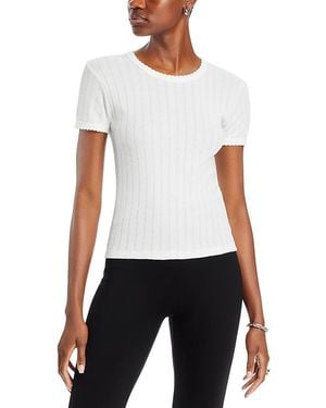 Leset Pointelle Tee - White